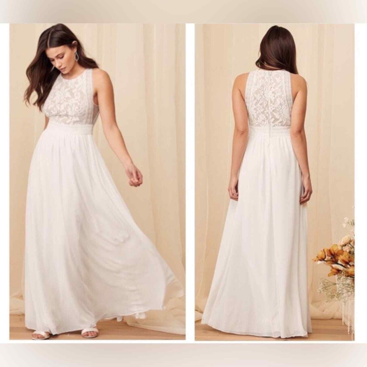 forever and always white lace maxi dress White Lace Maxi Dress - Long Sleeve Lace Dress - Maxi Wrap Dress