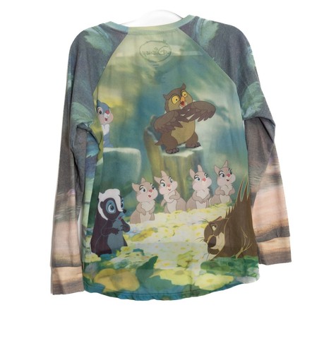 Camisa raglán manga larga Disney Bambi & Thumper para mujer talla S estampado integral - Imagen 5 de 8