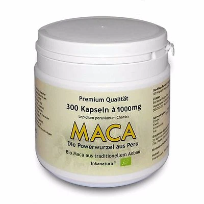 MACA KAPSELN BIO 300 Stk. à 1000mg ORIGINAL -V-Kaps aus PERU - INKANATURA