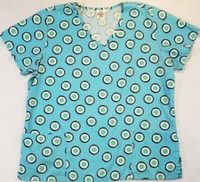 Ladies Large Pre Owned Scrub Top Good / Great Used Condition with Free shipping