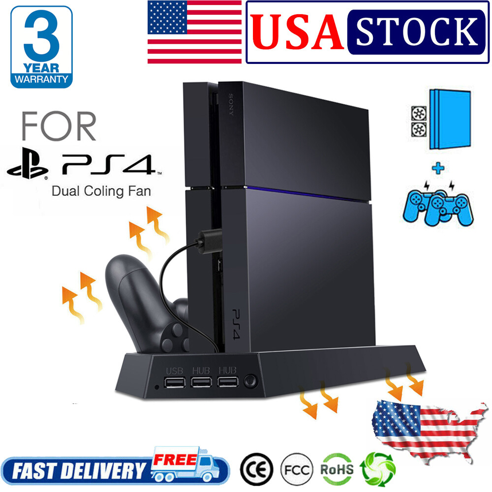 For PlayStation 4 Vertical Stand Cooling Fan Controller Charging