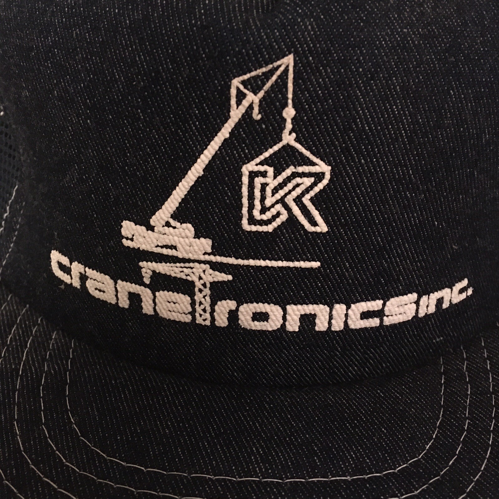 Vtg Cranetronics inc Hat Construction Snapback Bl… - image 3