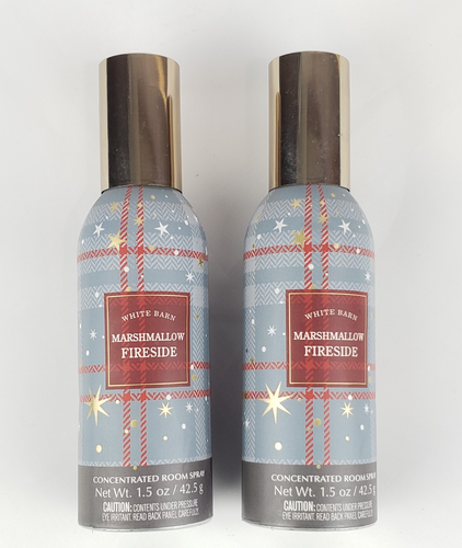 White Barn Bath & Body Works Concentrated Room Spray 2 MARSHMALLOW FIRESIDE Used