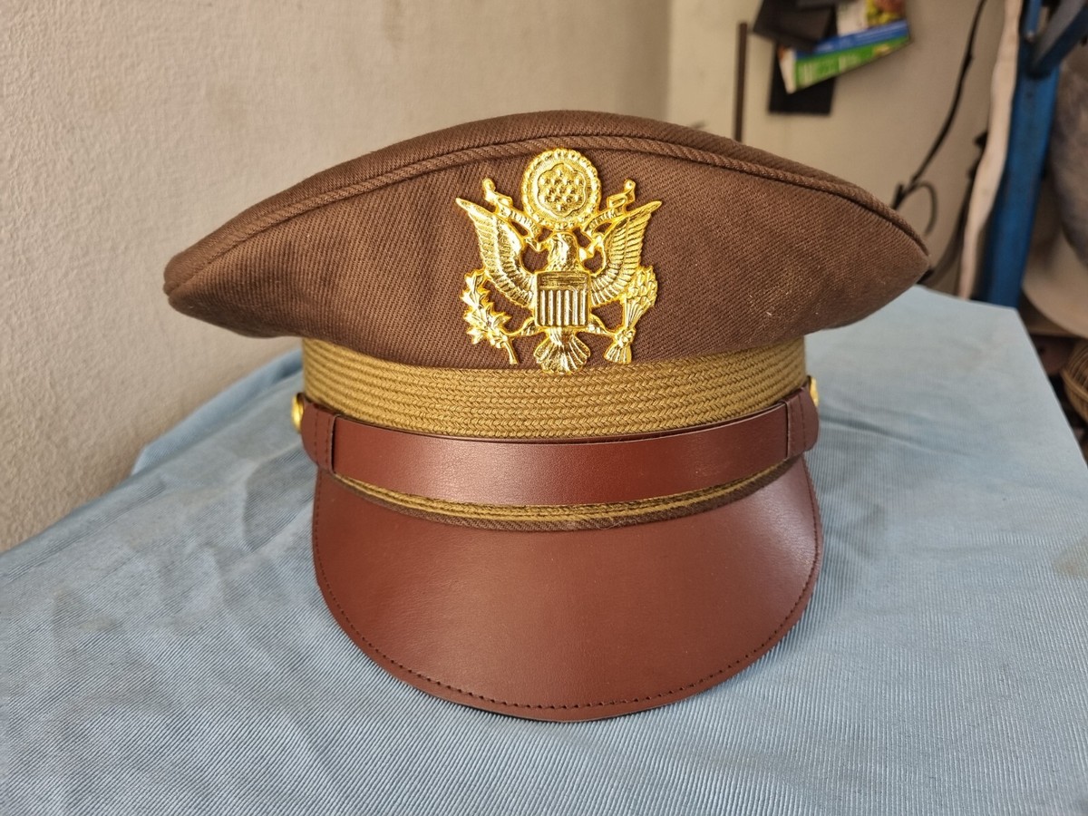 WW2 USAAF US ARMY OFFICERS UNIFORM VISOR HAT CRUSHER STYLE CAP all
