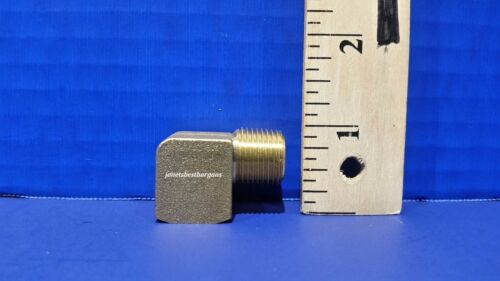 Solid Brass Street Pipe 90 Degree Elbow 3/8 Inch Male Female NPT Air Fuel Water - Picture 2 of 7