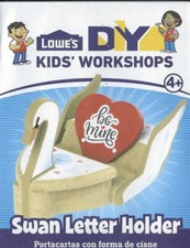 Lowe s Swan Letter Holder DIY Kids Workshop Kit With Patch February 2023 NEW