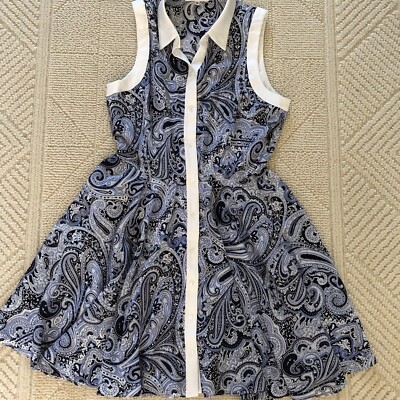 Trina Turk Paisley Print Button Down Dress Sz