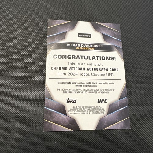2024 Topps UFC Chrome Merab Dvalishvili Auto Veteran Autograph BW Champ CVA-MDV - Bild 5 von 7