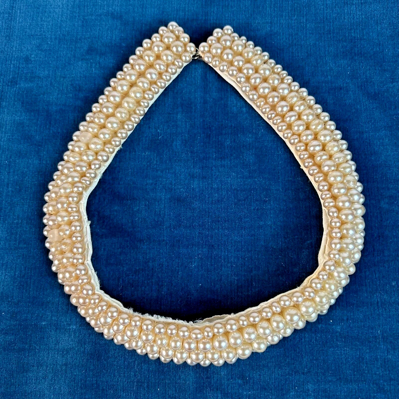 OFF WHITE Collare di perle vintage Baar & Beards Top Hit Fashions fatto a mano bianco sporco perline