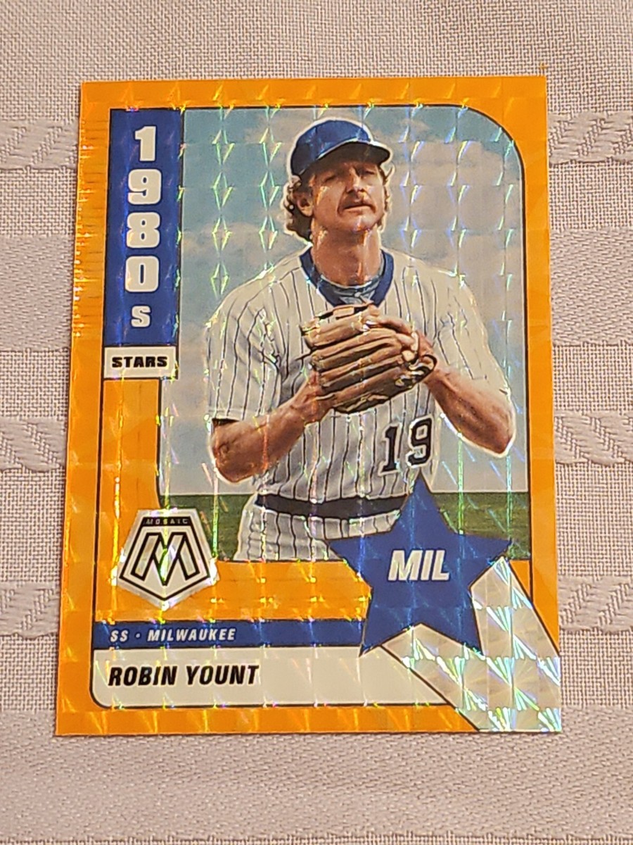 Robin Yount 2022 Panini Mosaic 1980s Stars #288 Orange Reactive