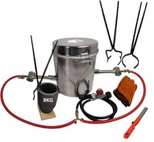 8 KG Dual  Burner Gas Metal Melting Furnace Tongs Set for Lifting and Pouring