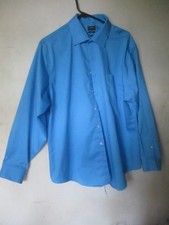 Arrow Dress Shirt Mens 17 x34/35 Blue fitted