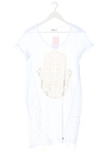 COTTON CANDY Robe pull Dames Robe T EU 34 blanc-doré style décontracté