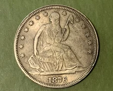 1876 CC Seated Liberty Silver Half Dollar 50C High Grade Half Dollars Seated Li