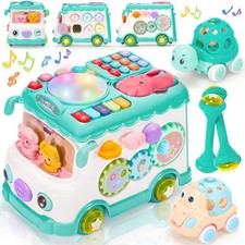 Baby Gift for 1-2 Year Old Girl, 10-in-1 Montessori Toys Bus for Baby 6-12-18...