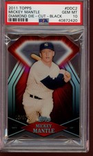 Mickey Mantle PSA 10 2011 Topps Diamond Die Cut Black #DDC2 (06/60) POP 1
