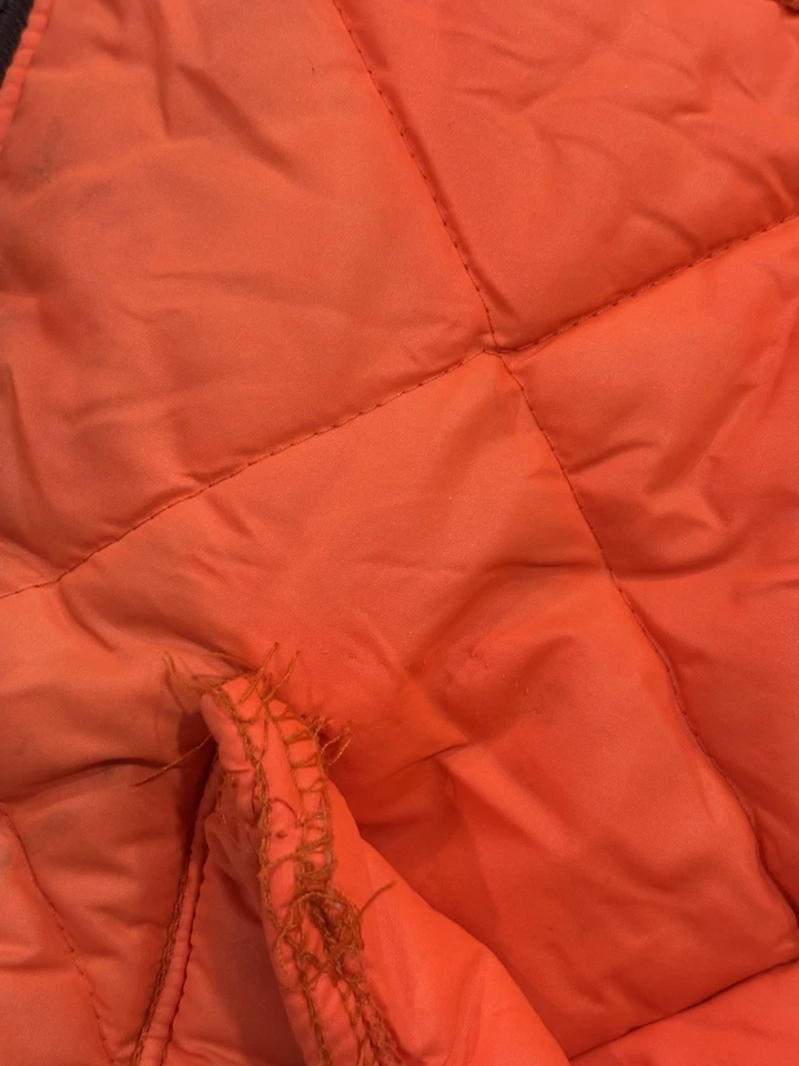 BOB ALLEN Ducks Unlimited Vintage 70s Reversible Camo Orange Hunting Vest Large - Image 4 of 4