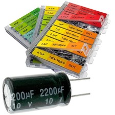 0.1uF  2200uF 633 pcs Capacitor Set 30 Value 633 Individual Box Lid Electrolyt...