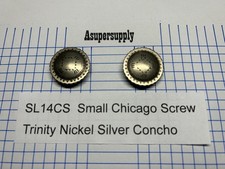 TRINITY CONCHO small round SL14CS Nickel Silver VINTAGE Quality USA Leather