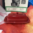 Fiestaware Homer Laughlin HLC Fiesta Scarlet Red Covered Butter Dish Retired
