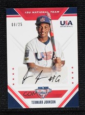 2020 Panini USA Baseball Stars & Stripes Black Ink 8/25 Termarr Johnson Auto 0g4