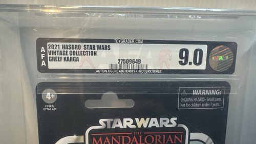 2021 Star Wars Vintage Collection VC185 Greef Karga AFA 9.0 Graded MOC - Afbeelding 2 van 11