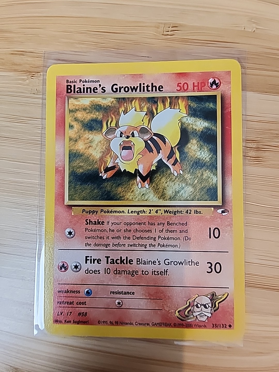 Blaine's Growlithe Gym Heroes No 35/132 1st Edition Near Mint to Mint 