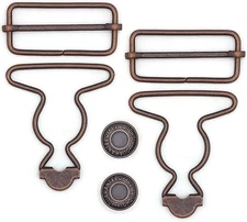 4 Sets Overall Buckles Metal Suspender Buckles with Adjustable Buckle Slider ...
