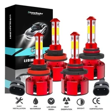 9005 H11 LED Headlight KIT Combo Bulbs 10000K High&Low Beam Super Bright White