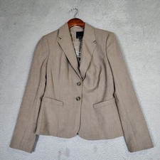 The Limited Blazer Womens 8 Dark Vanilla Stretch Textured Two-Button Jacket NWOT