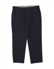 CHAPS Mens Straight Suit Trousers W36 L26 Navy Blue Polyester F205