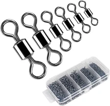 200pcs Stainless Steel Barrel Swivels for Saltwater Freshwater Fishing