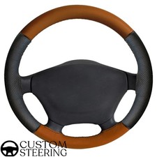 Pour Le Volant En Cuir Perforé Marron Moyen Et Noir Pour Scania R-Series 2016-23