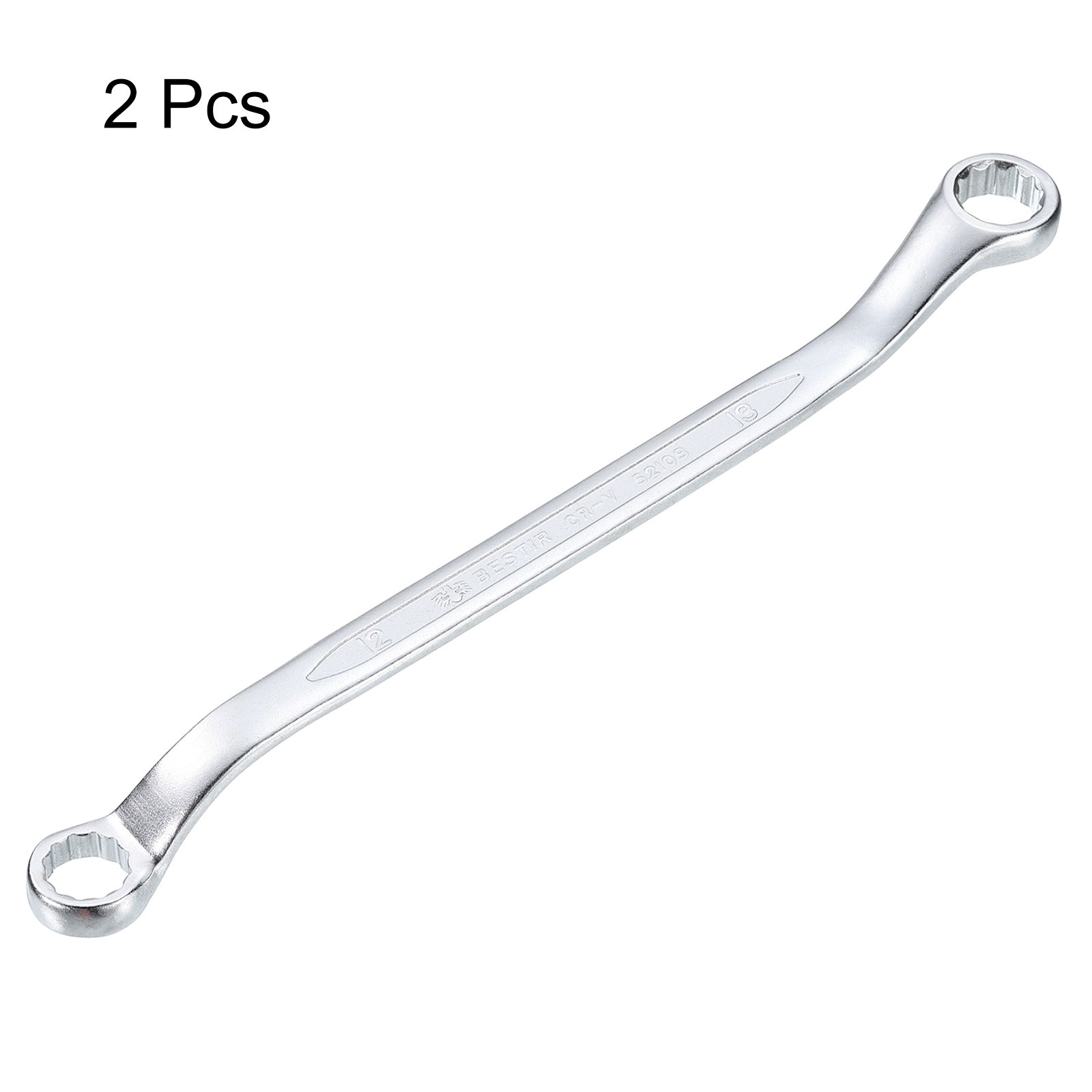 2pcs 45-Degree Offset Box End Wrench 12mm x 13mm Metric Double Box End Wrench