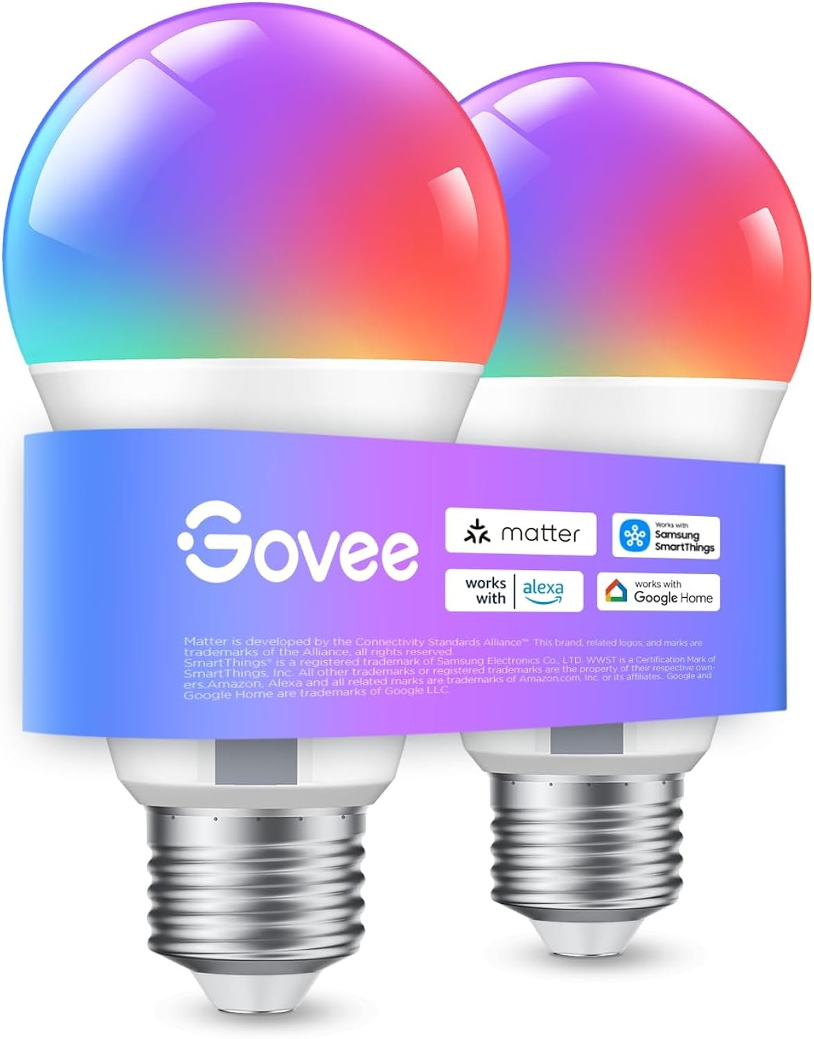 Smart WiFi E27 Light Bulb 9W 800LM RGBWW Music Sync Works with Alexa Google 2
