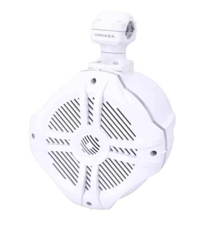 Haut-parleurs etanches marine 200W blanc la paire d'enceintes exterieures encastrables