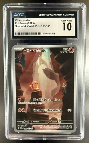 Pokemon TCG Charmander 168/165 Scarlet & Violet 151 Illustration Rare CGC 10