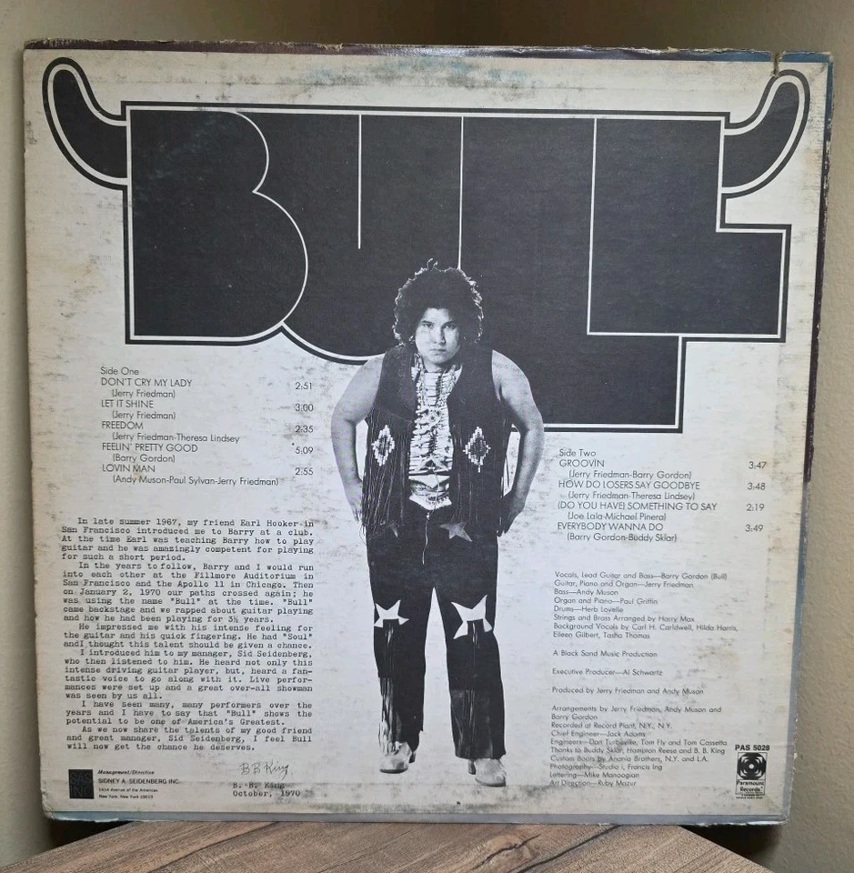 Bull – This Is Bull - Vinyl LP 1970 Paramount PAS-5028 VG - Imagem 3 de 4