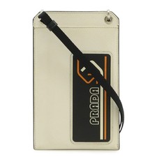Prada Saffiano Leather Smartphone Crossbody Bag Women White One Size