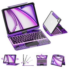 for iPad Air 11 Inch M3/M2,2025/2024 Transperant Case with Wireless Keyboar...