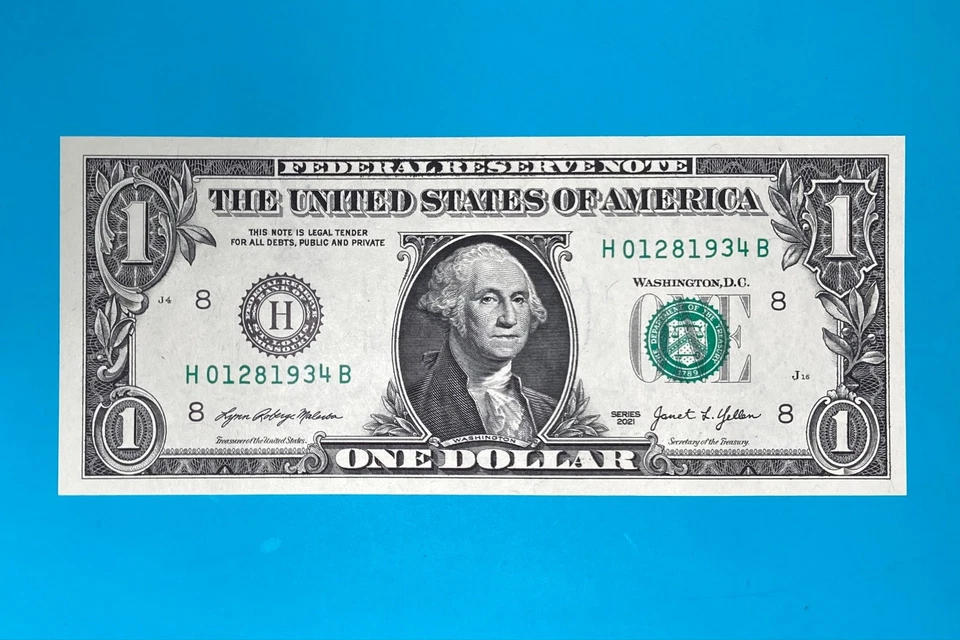 January 28, 1934 (H 01281934 B) BIRTHDAY ANNIVERSARY $1 One Dollar Bill *UNC* . - Image 2 of 4