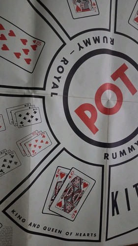 1976 Vintage Whitman Rummy Royal #4713 Vinyl Game Board With Original Pink Box - Picture 8 of 11