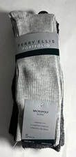 Perry Ellis Portfolio 5 Pack Micropoly Blend-Stretch Socks-Men's Shoe Size 7-12