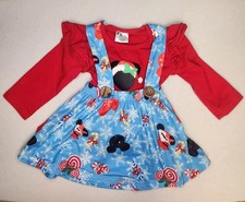 Christmas Minnie Mouse Dress and Shirt Set 6-12 Months