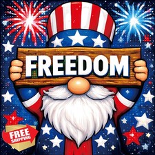 Sinporsert Patriotic Gnome Diamond Art Kit for Adults, Freedom Independence D...
