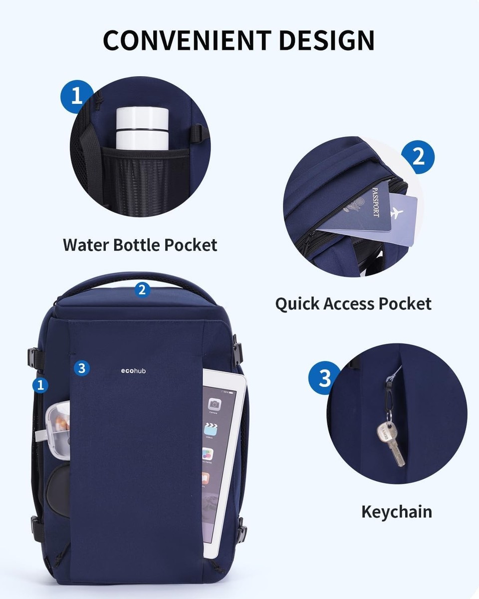 ECOHUB Ryanair Handbagage Tas 40x20x25, 20L Opvouwbare Reistas Waterdicht Weekendtas Met Verwijderbare Natzak Lichtgewicht Sporttas Gerecycleerd Pet Duffel Bag Cabinetas Dames Herenbeige