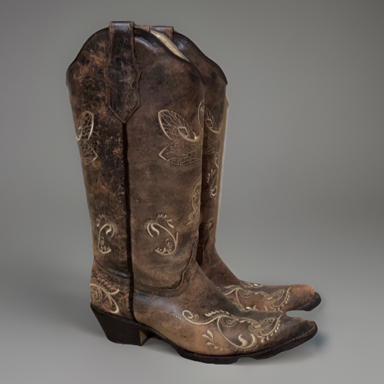 Circle G Handcrafted Rustic Leather Embroidered D… - image 5