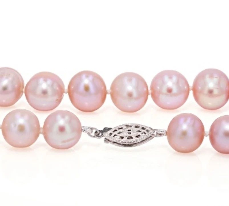 Elegante conjunto de 18 collar y pendientes de perlas multicolores rosa con cuentas de agua dulce nuevo sin etiquetas Foto 4 de 4