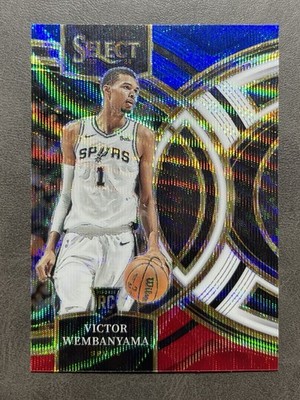 2023-24 Panini Select - Premier Level Victor Wembanyama #121 Tri-Color Prizm  RC