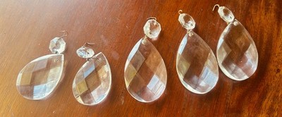 Chandelier tear drop crystal prisms lot of 80 + vintage and antique *